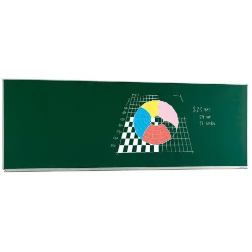 Schoolbord emaille, krijt groen, voor vaste muurmontage.