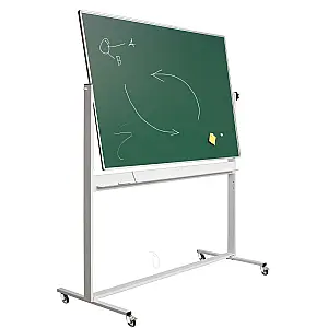 Kantelbord whiteboard, dubbelzijdig krijt groen