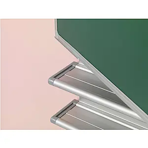 Vijfvlaks schoolbord, krijt groen. Vaste wandmontage 