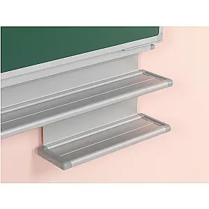 Vijfvlaks schoolbord, krijt groen. Vaste wandmontage 